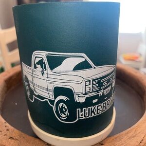 Green Luke Bryan Autographed Can Cooler